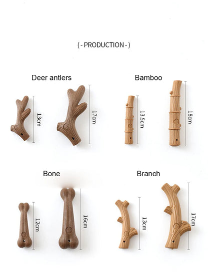 New Pet Teeth Grinding Toy Dog Interactive Bone Training Toy Bamboo Cleaning Teeth Fixing Wear Resistant Pet Products