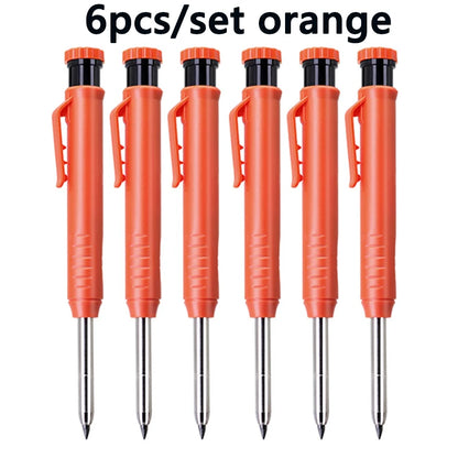 6Pcs Engineering Drawing Woodworking Marking Mechanical Pencils, 2.8mm Long Head Carpenter Pencil, Applicable Construction Works