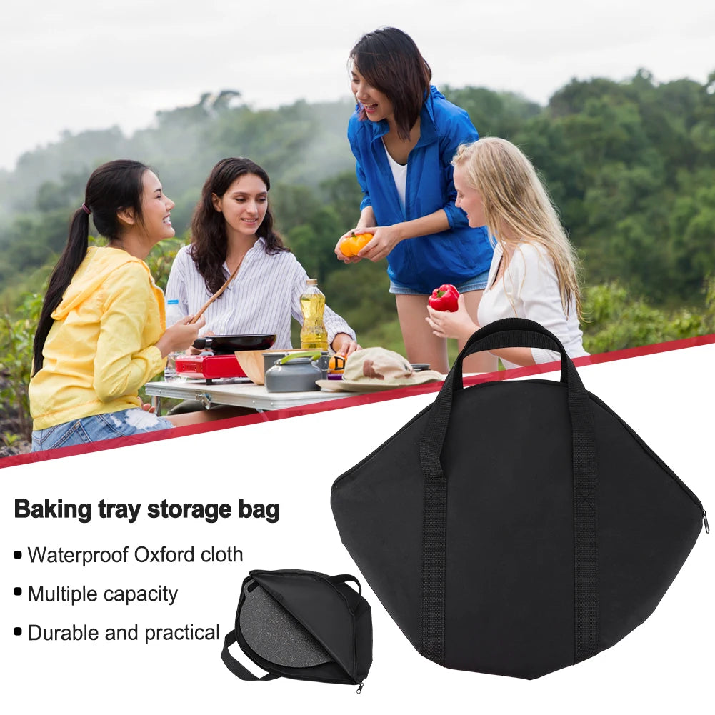 Baking Pan Caryying Case Bag/Handle Waterproof Grilling Pan Pouch Skillet Bag Wood Anti-scald Handle Outdoor BBQ Tool or Handle