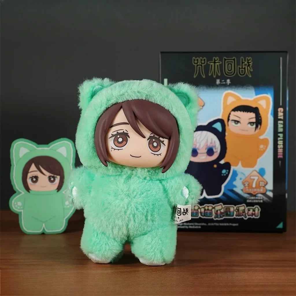 HOT Jujutsu Kaisen S2 Cat Park Party Gojo Toji Fushiguro Geto Suguru Blind Box Plush Bag Charm Collectible Model  Christmas Gift