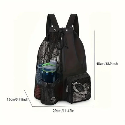 Swimming Bag Mesh Drawstring Backpack Convenient To Carry Beach Diving Backpack Wet Backpack Gym Sports Backpack