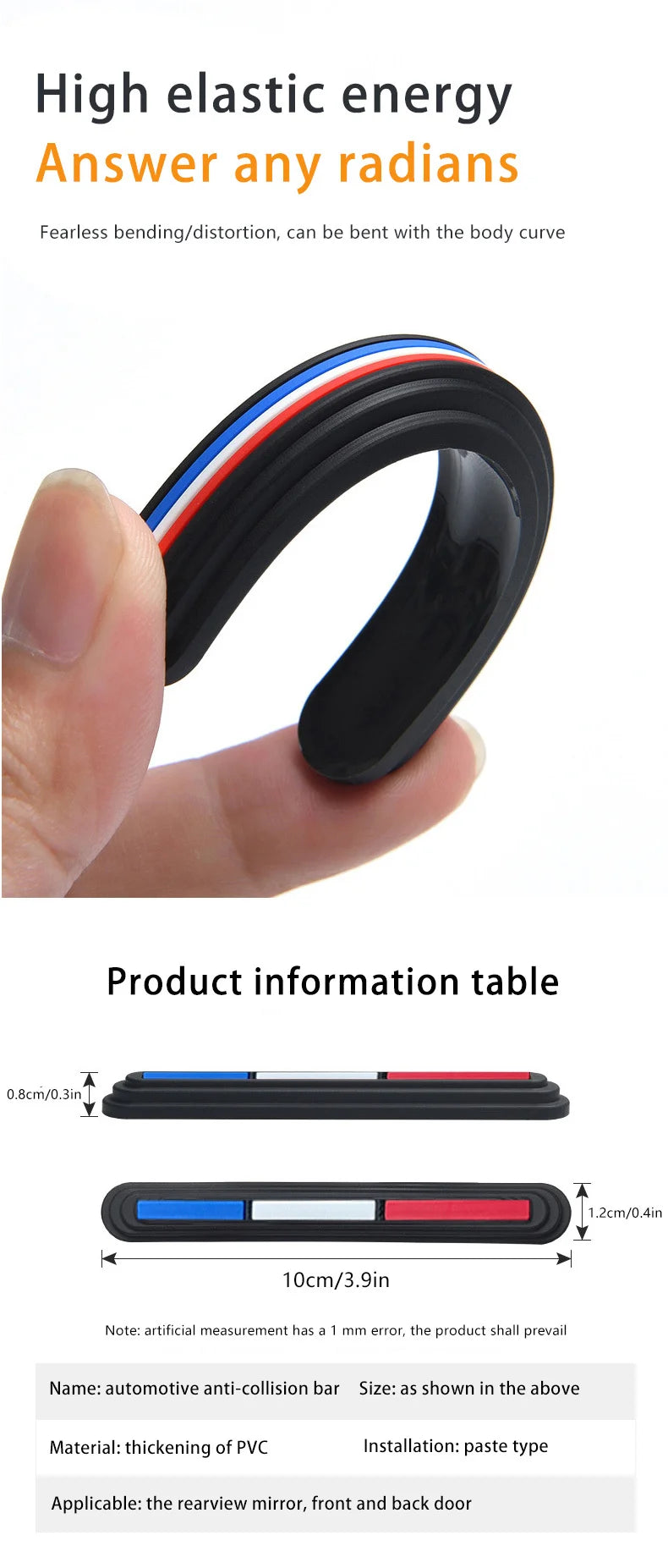 4pcs Car Rearview Mirror Door Protector Guard Edge Protector Buffer Trim Molding Protection Strip Car Auto Scratch Protector Bar
