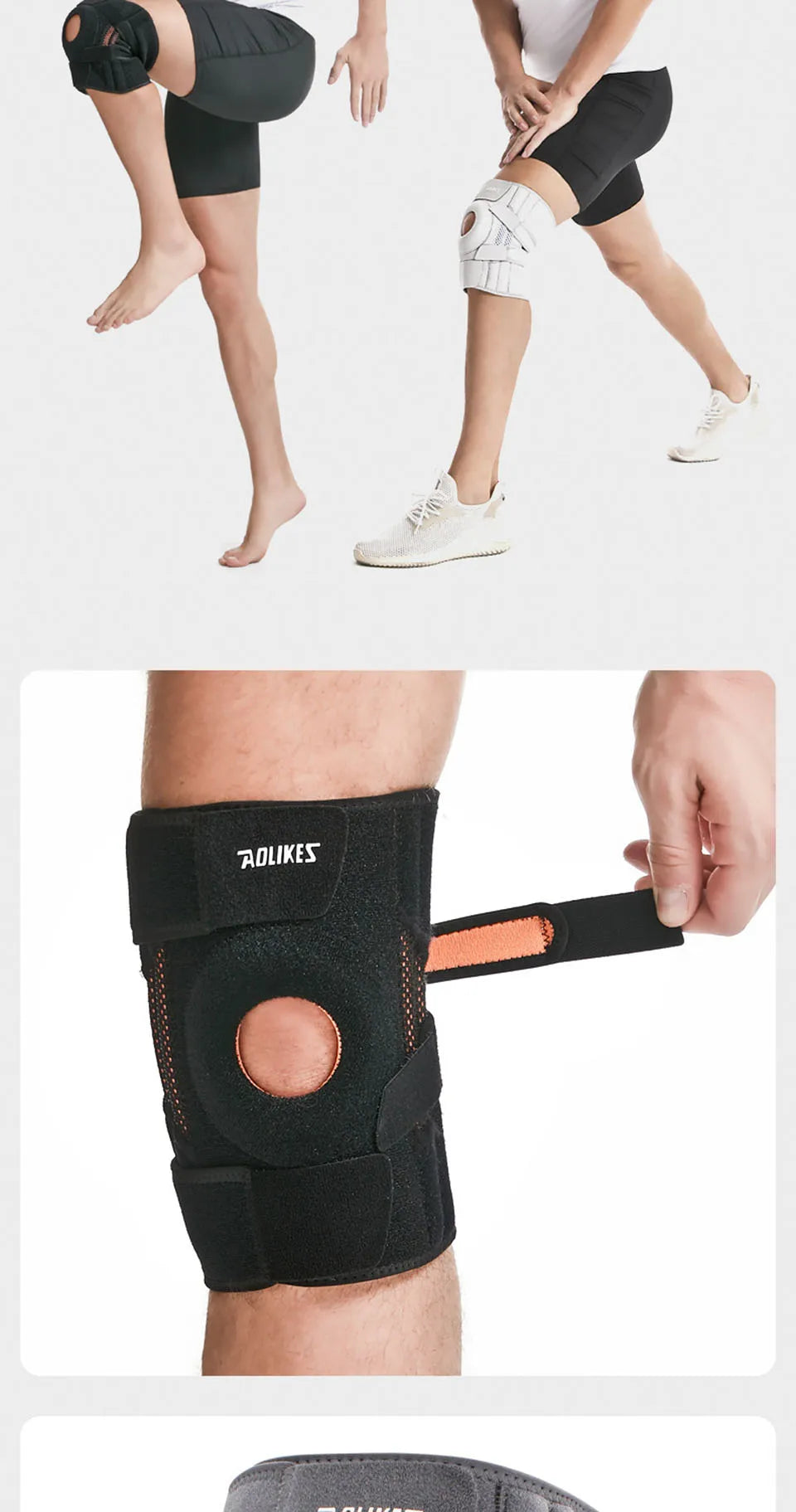 AOLIKES 1PCS NEW Knee Brace with Side Stabilizers & Patella Gel Pads,Knee Support for Cycling,Running,Climbing