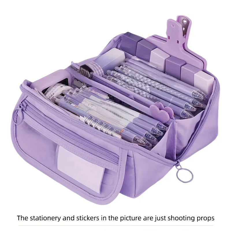 1pc large capacity learning pencil case with multifunctional desktop organization and storage stationery box for boys and girls