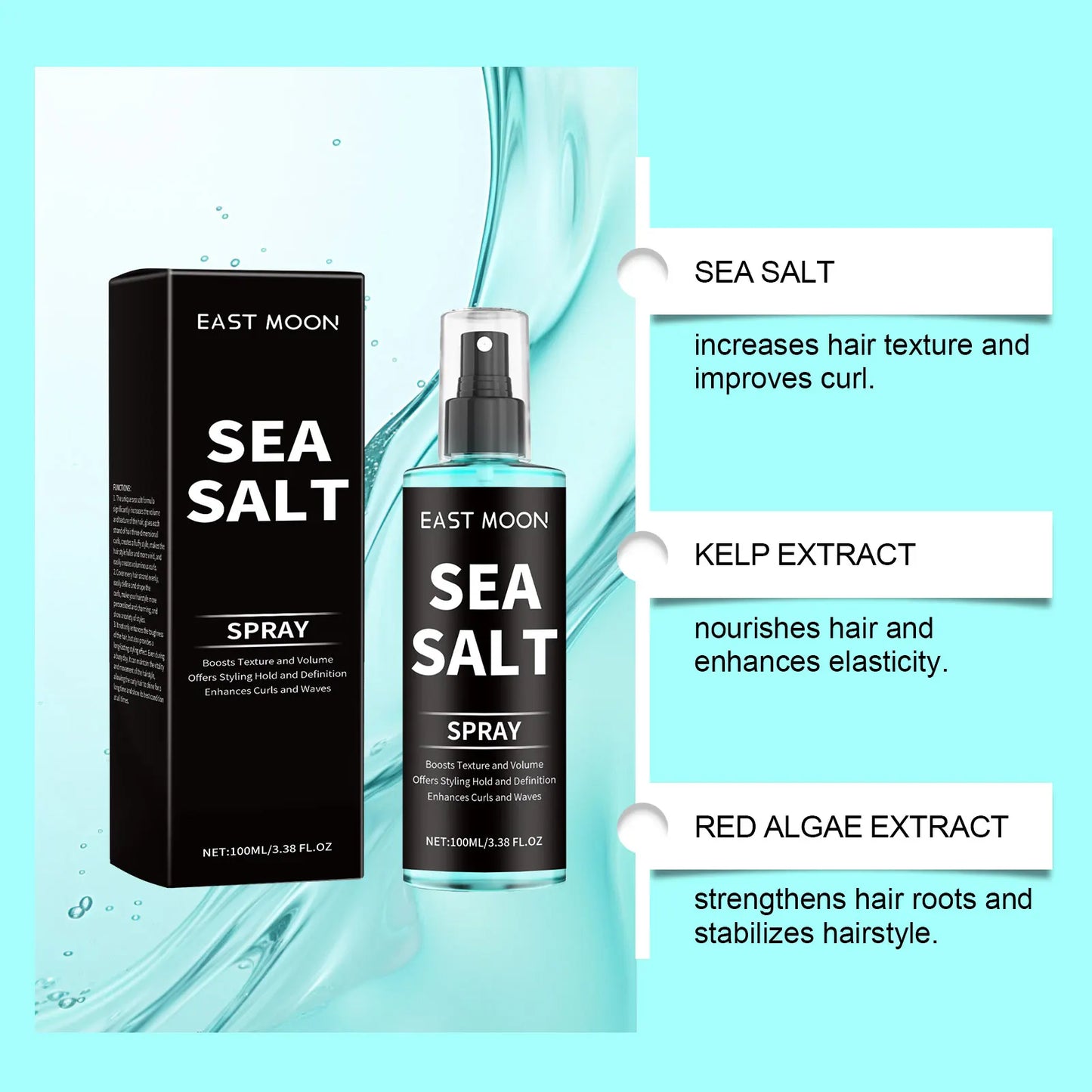 Sea Salt Hair Styling Spray Improving Thickening Strong Holding Non Greasy Fluffy Volumizing Reducing Sticky Hair Nourishing Oil