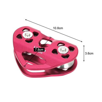 Lixada 30kN Cable Trolley Pulley with Ball Bearing Climbing Caving Aloft Work Rescue