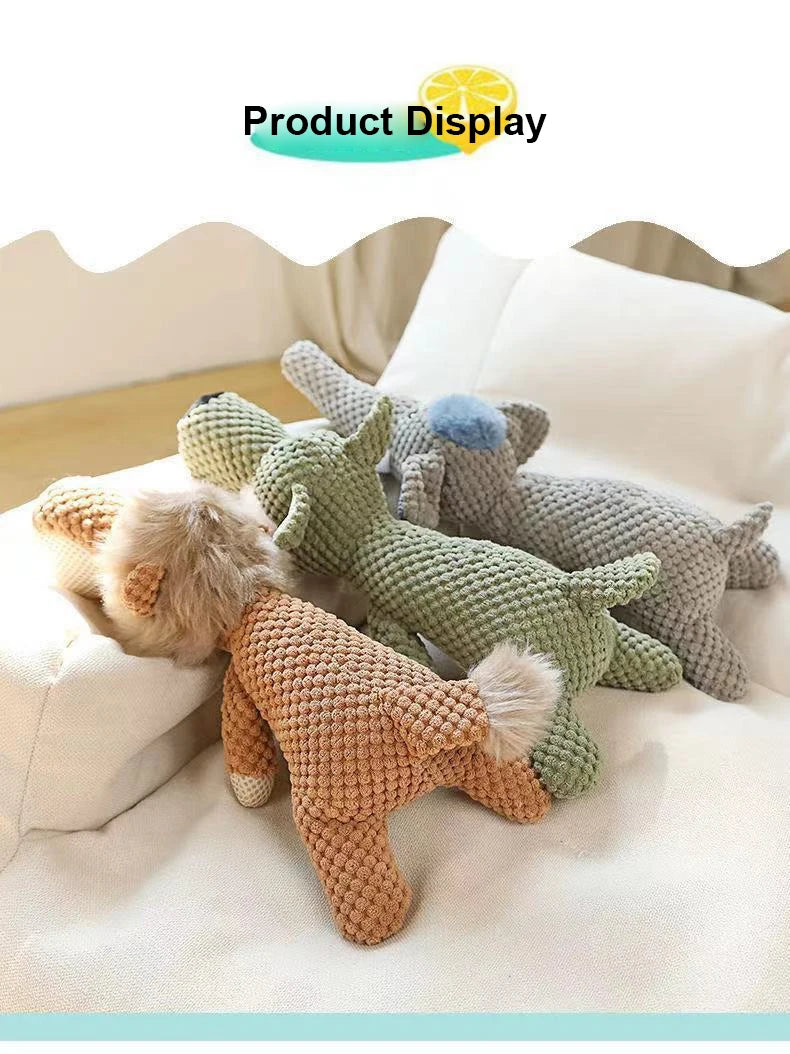 New Pet Dog Toy Plush Bite Resistant Soundy Animal Small Dog Toy Teeth Grinding Cleansing Decompression Interesting Pet Supplies
