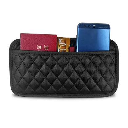 Car Adhesive Organizer PU Leather Storage Bag for Cards Phone Key