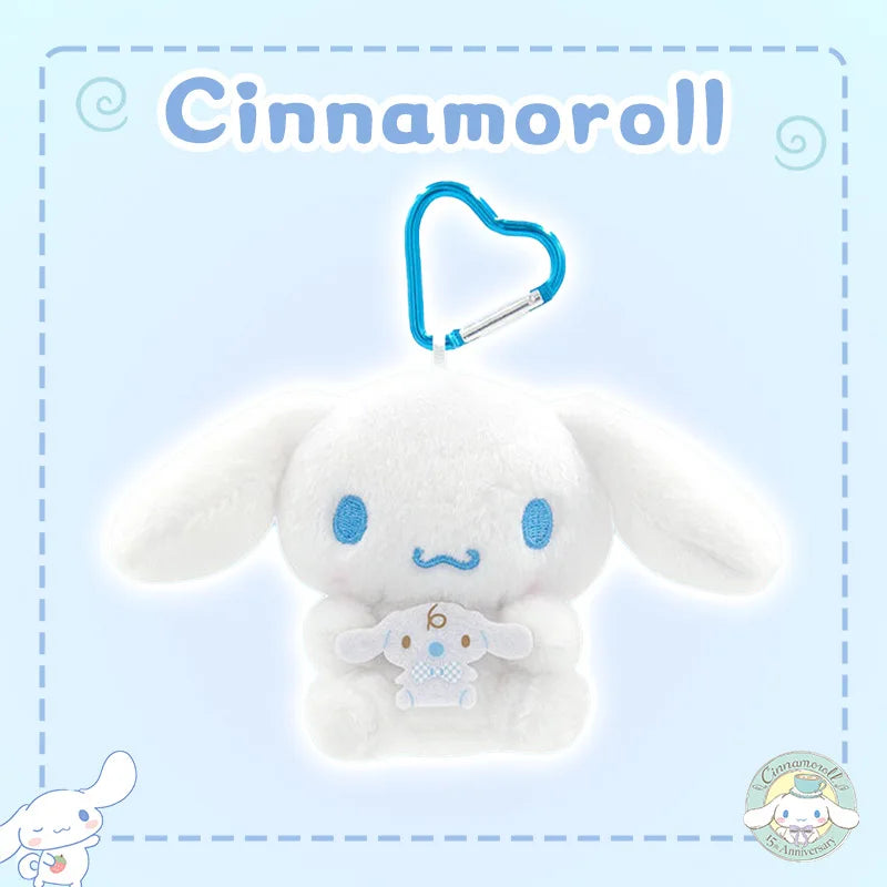 Genuine Sanrio Hello Kitty Kuromi Melody Pachacoo Cinnamoroll Stuffed Toy Pendant Cute Plush Toys Keyring Keychain Birthday Gift