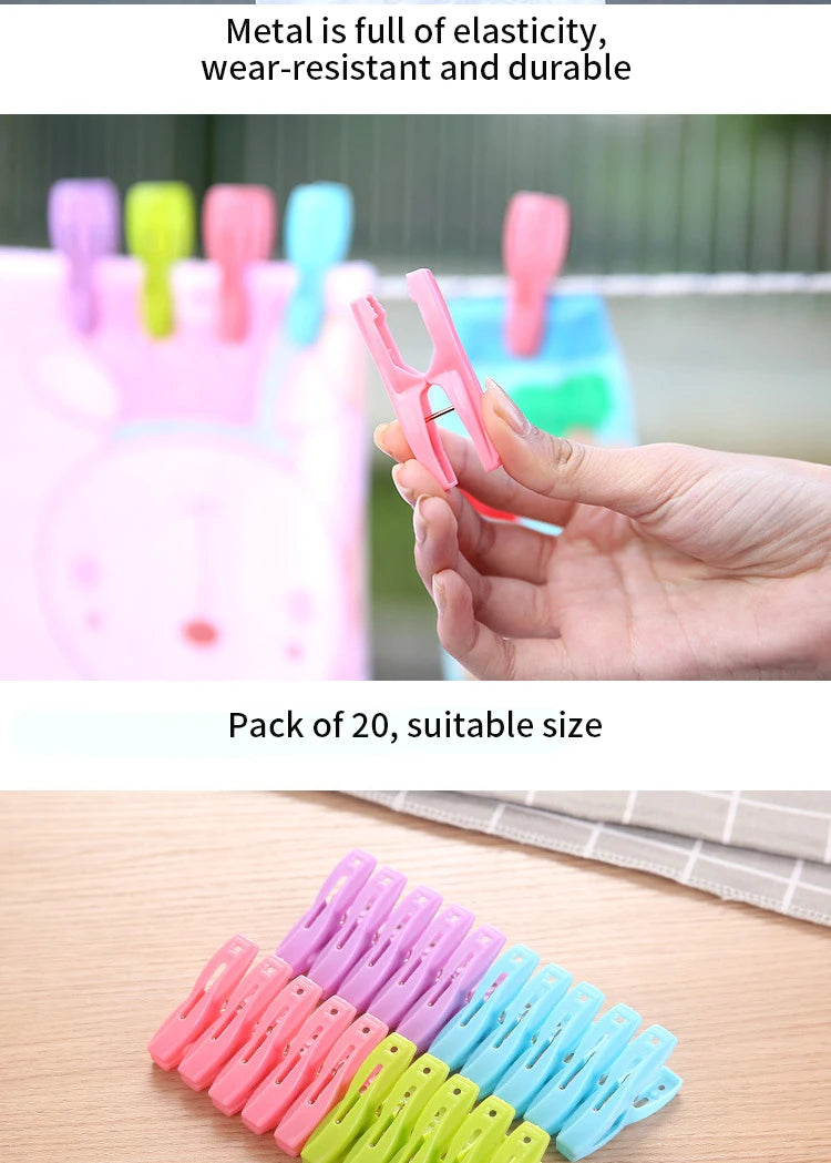 80/40/20PCS - Clothes drying clip, sock clip, windproof clip - suitable for drying clothes, socks, blankets, etc