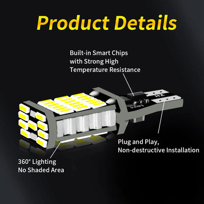 10-pack T15 W16W 921 912 T16 LED high-power ultra-bright bulbs suitable for car turn signal, brake, and reverse light replacemen