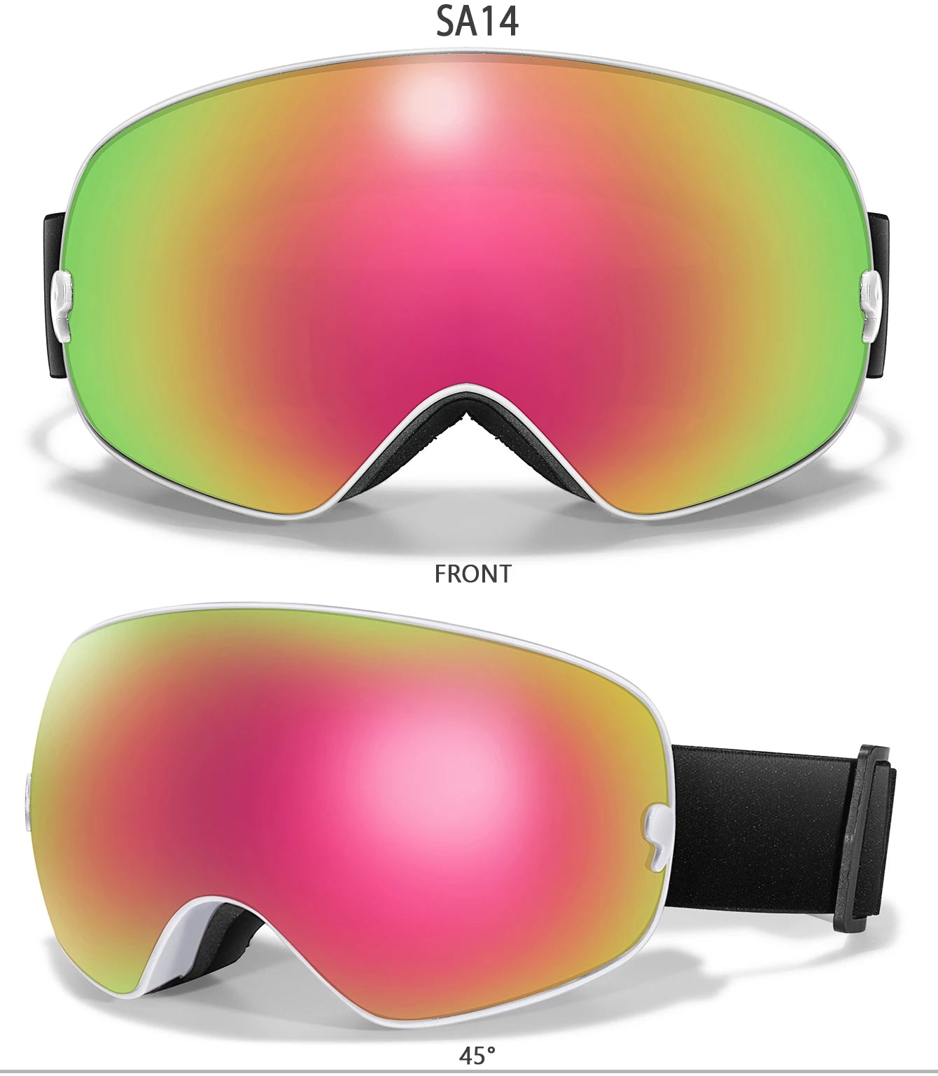 Winter Outdoor SKI Goggles Men And Women Teen, Free Optical Frame and Bag, UV400 Anti-Fog Snowboard Eyewear, Charistmas Gifts