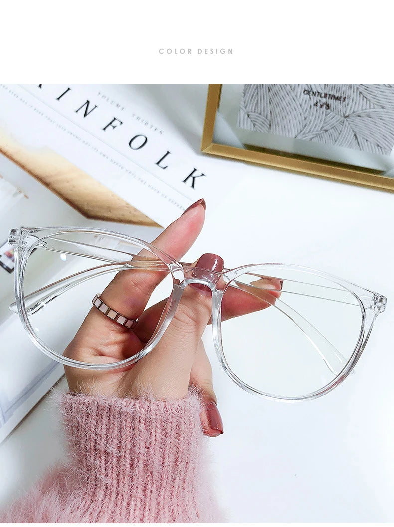New Large Frame Anti Blue Light Eyeglass Frame Reading Glasses Fresh And Simple Style
