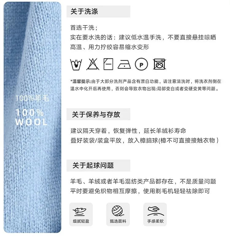 100% Australian Wool Knitted Triangle Scarf Shawl Women's Autumn  Winter Warm Neck Protection Scarf Decorative  Small Scarf
