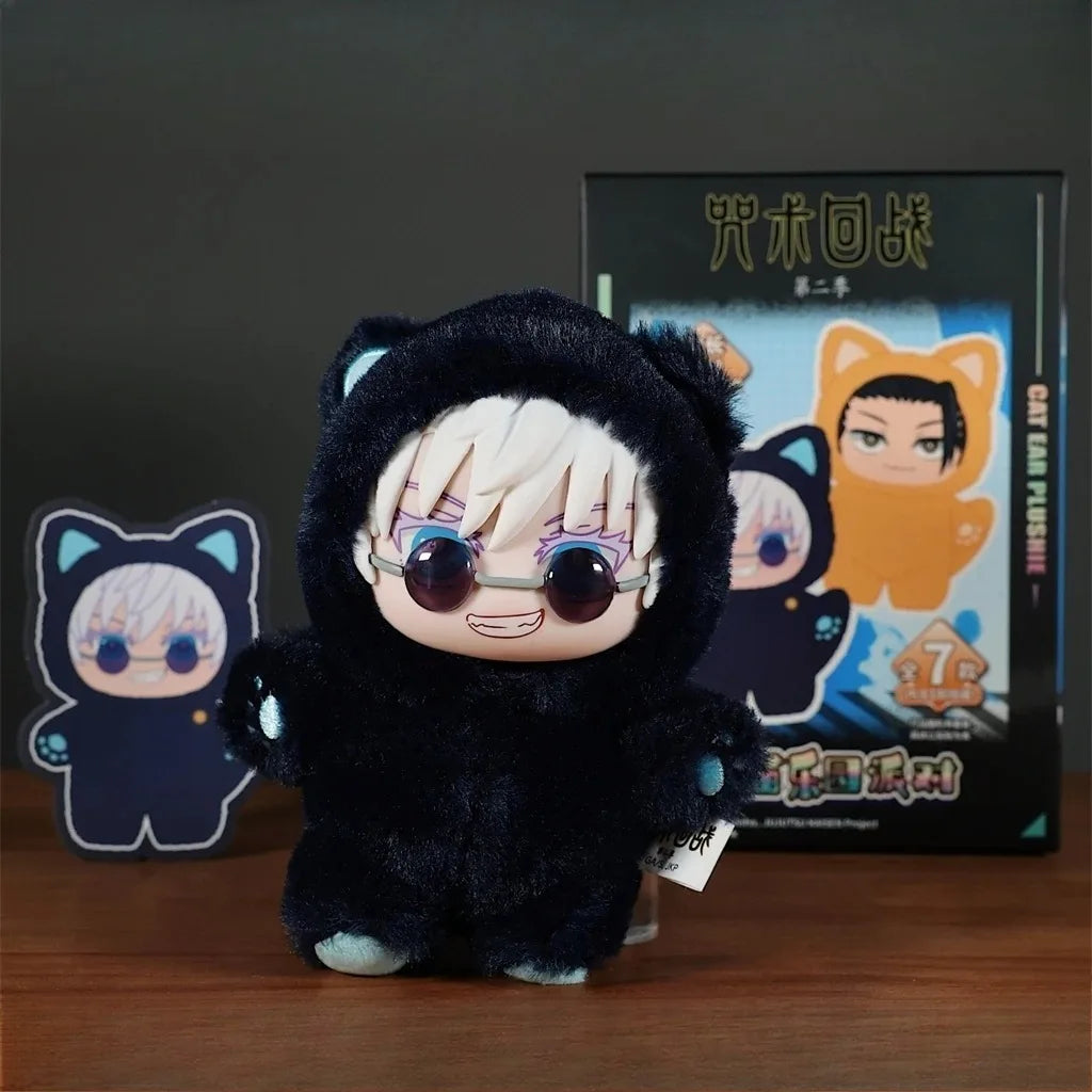 HOT Jujutsu Kaisen S2 Cat Park Party Gojo Toji Fushiguro Geto Suguru Blind Box Plush Bag Charm Collectible Model  Christmas Gift