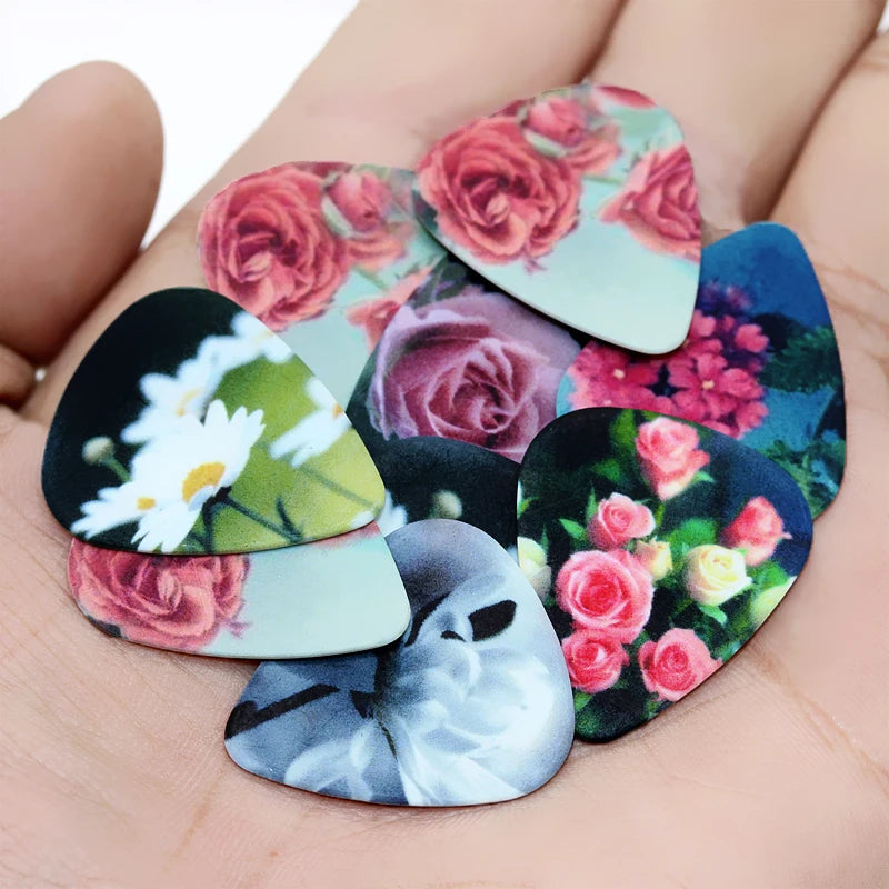 0.46/0.71/1.0mm 50pcs guitar paddle Acoustic guitar Picks ukulele Musical instrument accessories Natural universe picks with box