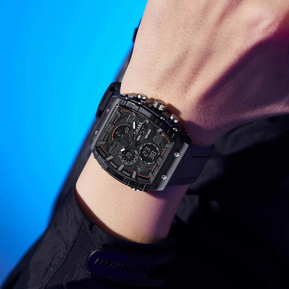 SMAEL 8109 Digital Watch Men Outdoor Sport 5ATM Waterproof LCD Electronic Male Quartz Watches for Men's Chronograph Wristwatch