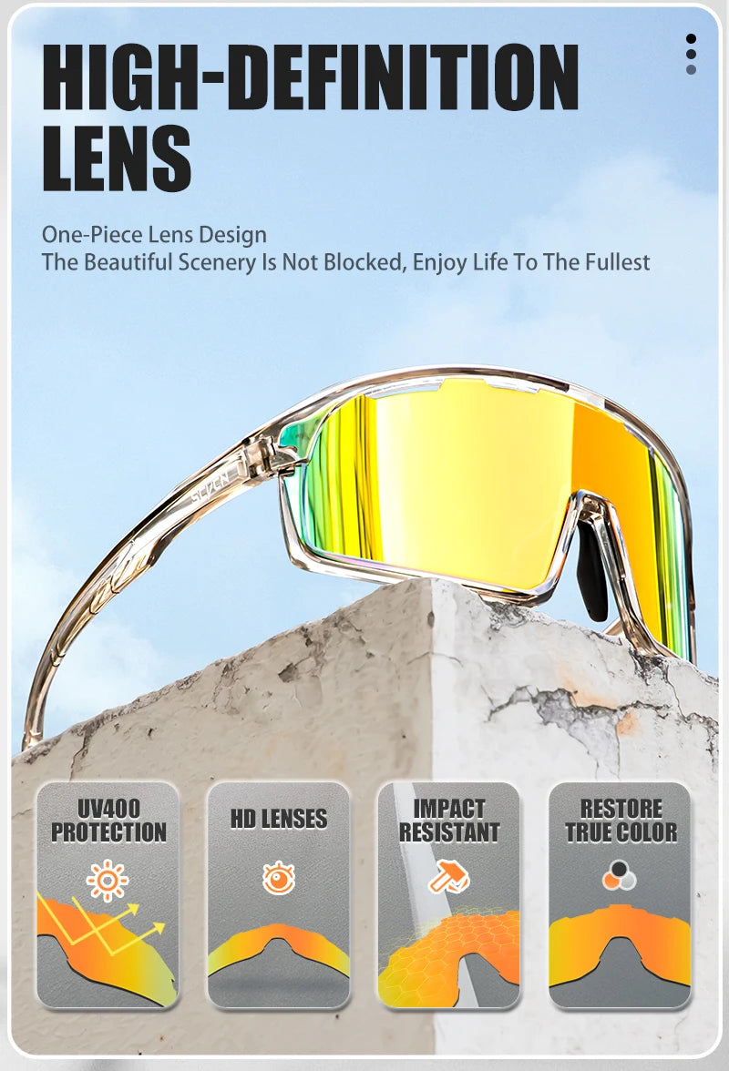 SCVCN Cycling Glasses MTB Road Bike Sunglasses UV400 Bicycle Glasses Protection Light Unisex Bike Sports Equipment
