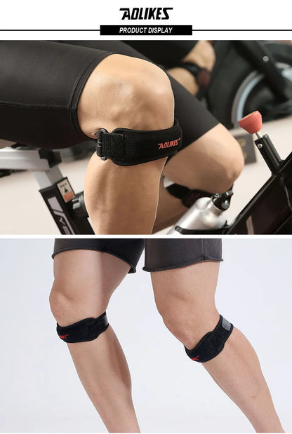 AOLIKES 1PCS Knee Braces for Knee Pain,Patella Knee Support Strap,Adjustable Patellar Tendon Stabilizer Band for Basketball