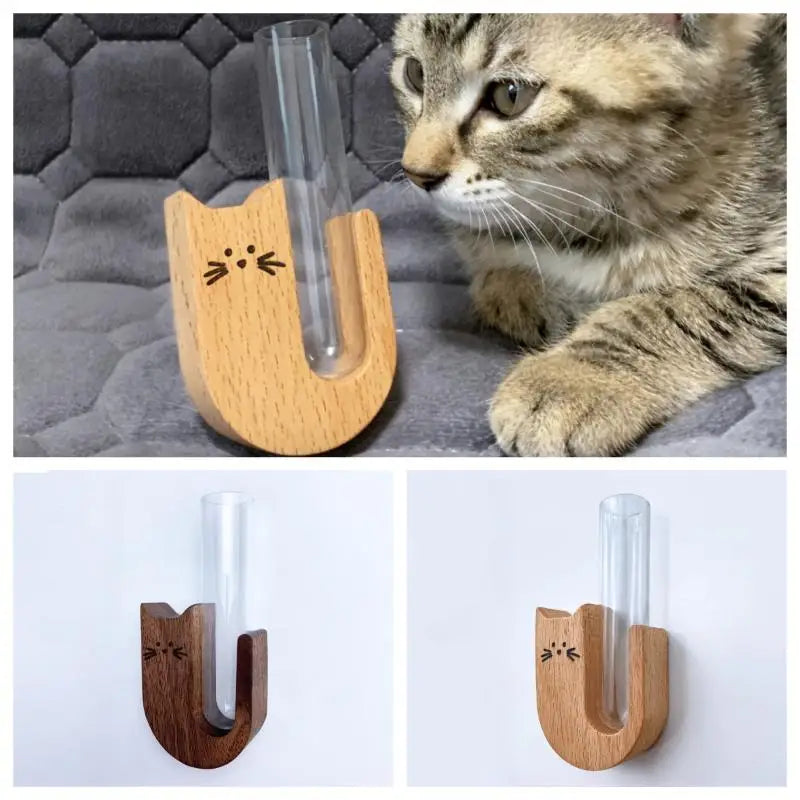【E】Transparent Glass Cat Whisker Jar Pet Hair Holder Refrigerator Magnet Decor Memorial Gift For Pet Lovers