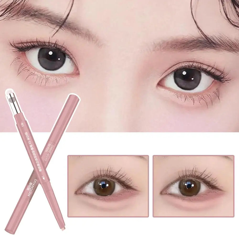2 In 1 Double Ended Lying Silkworm Pen Two-tone Natural Under Eye Highlighter & Shadow Stick For Korean Makeup