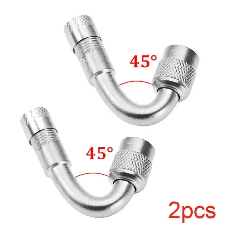 45 90 135 Degree Angle Bent Valve Adaptor Tyre Tube Valve Extension Adapter for Motorcycle Truck Car Moto Bike