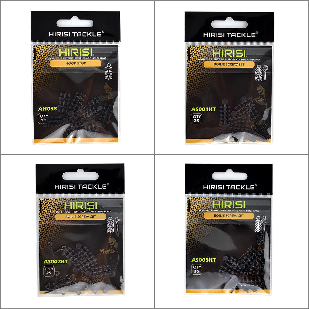 Hirisi 50pcs Rubber Beads for Carp Fish Hook Carp Fishing Accessories Fish Hook Stoper 20pcs Fishing Boilie Screw Chod Rigs
