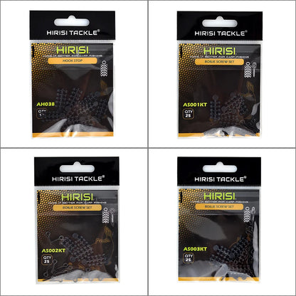 Hirisi 50pcs Rubber Beads for Carp Fish Hook Carp Fishing Accessories Fish Hook Stoper 20pcs Fishing Boilie Screw Chod Rigs
