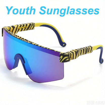Kids Youth UV400 Sun Glasses Outdoor Baseball Softball Sunglasses Sport Cycling Eyewear Mtb Boys Girls