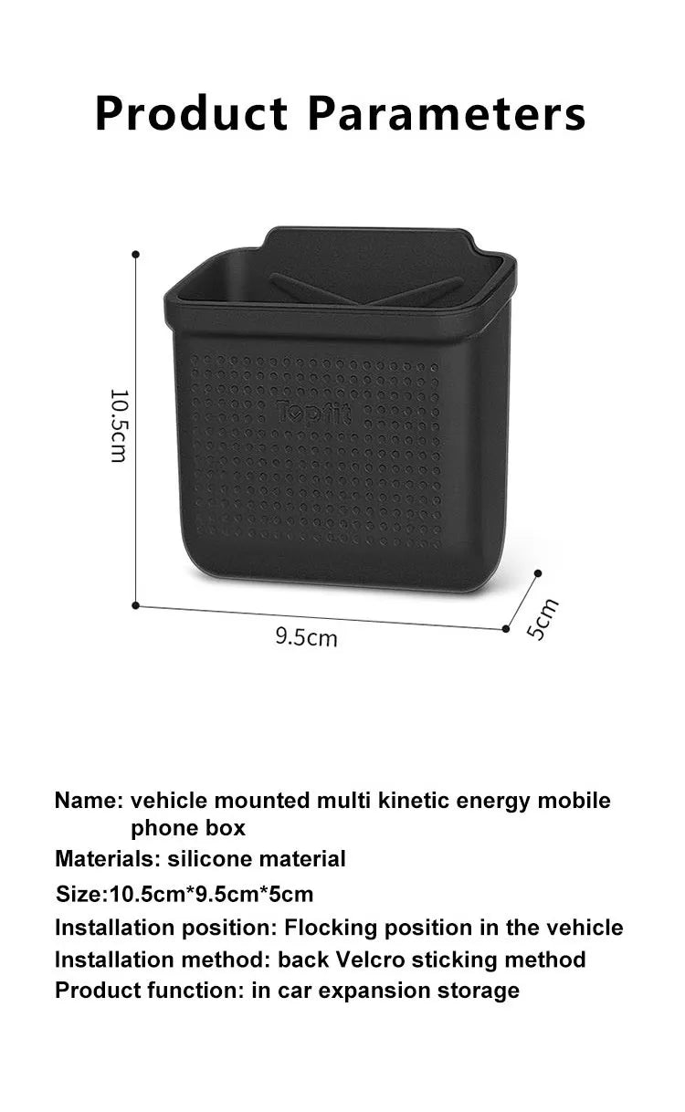 Silicone Car Storage Box For Tesla Model 3 Y S X 2017-2022 2023 Hidden Organizer Tray Bag Box Phone Coin Holder Auto Accessories