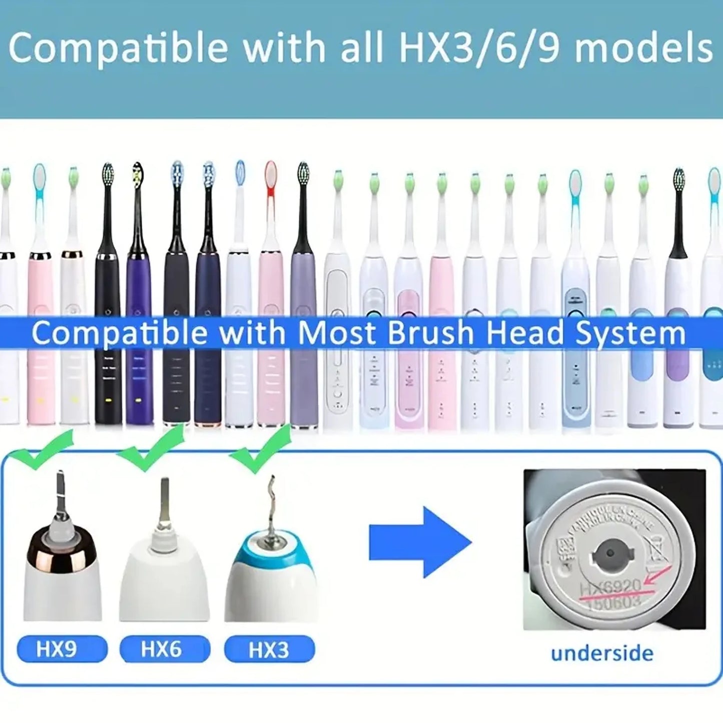 4-32pcs Electric Toothbrush Replacement Heads Compatible with Philips Sonicare Replacement Brush Heads Click-on Handles