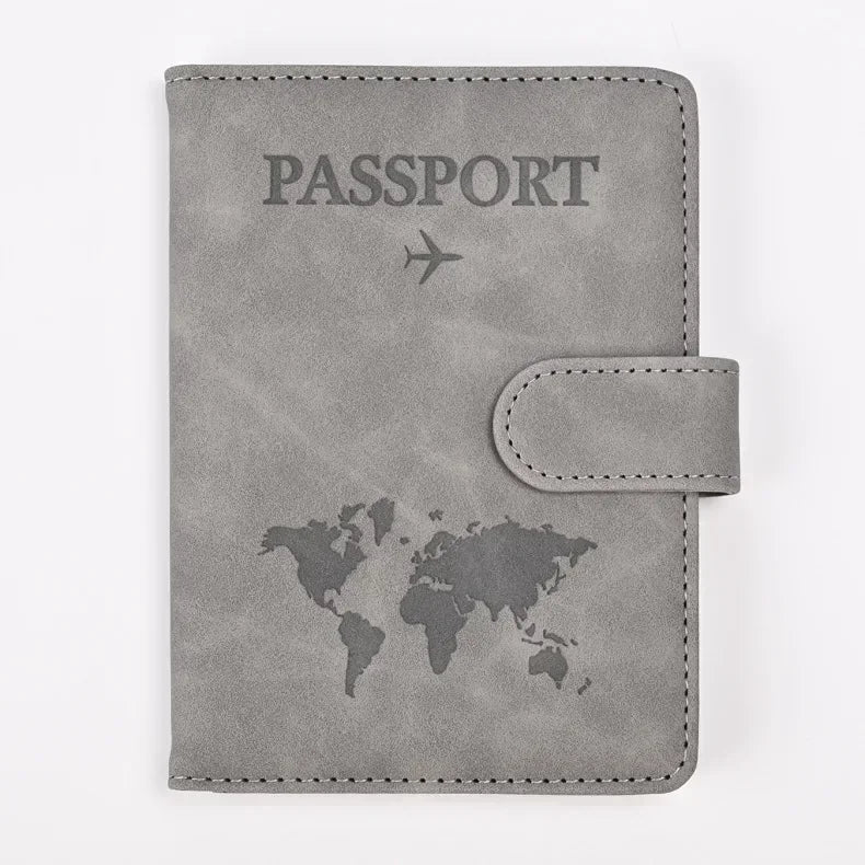 Travel Passport Cover Holder Case PU Leather Men Women Ticket Wallet Protective with Credit Card Holder Protector Cover Case