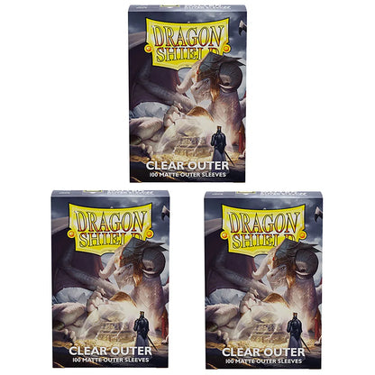Clear Outer 100 Pcs Matte Dragon Shield :Outer Sleeves are Smooth & Tough - Compatible with Magic PKM Cards Protector Cover
