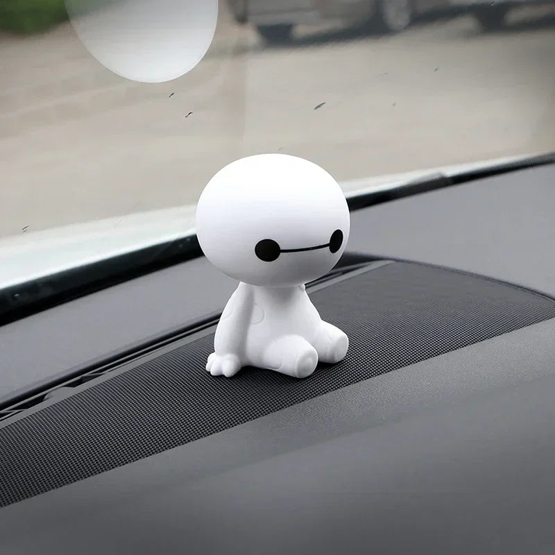 Cartoon Baymax Robot Shaking Head Figure Car Ornaments Auto Interior Decorations Big Hero Toys Ornament