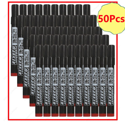 1-100Pcs Waterproof Oil-based Marker Pen Quick Dry Black Blue Red Ink Permanent for Metal Glass Stationery Art School Supply