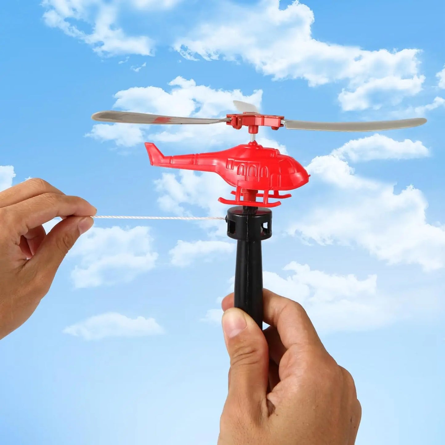 1/3/6 PCS Outdoor Sports Flying Toys Handle Pull Wire Planes Toys Flying Toy Helicopter, 360° Rotating Helicopter