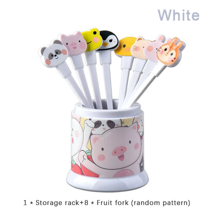8pcs/set Mini Cartoon Panda Fruit Fork Kids Snack Dessert Pick Cake Bento Lunches Party Decoration Forks