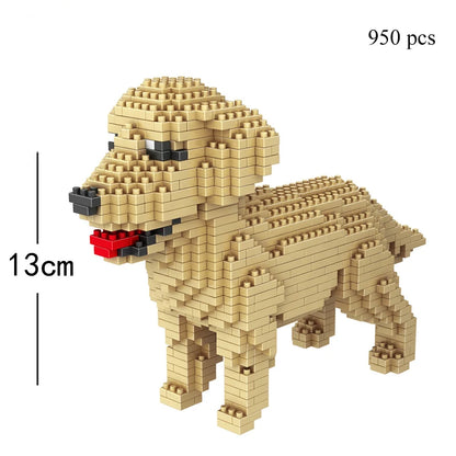 KNEW BUILT Dog Model Mini Building Block Toys Set for Kid Boy Girls Adult Beginner Teddy Hughes Corgi Collie Pet Style Bricks