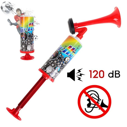 Portable Football Stadium Horn Soccer Air Cheering Horn Mini Handpush Pump Air Horn for Boating Sports Events Birthday Parties