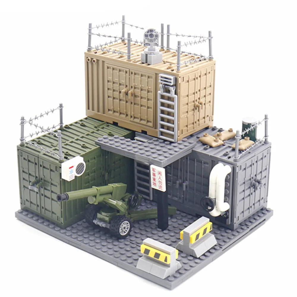World War 2 WW2 Army Military Soldiers SWAT Police Container Weapon Cannon Base Model Building Blocks Bricks Children's Toys