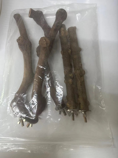 Pet Standing Stick Wild Grape Wood Pole Parrot Cockatiel Parakeet Station Board Bite Claw Grinding Toy Bird Cage Accessories