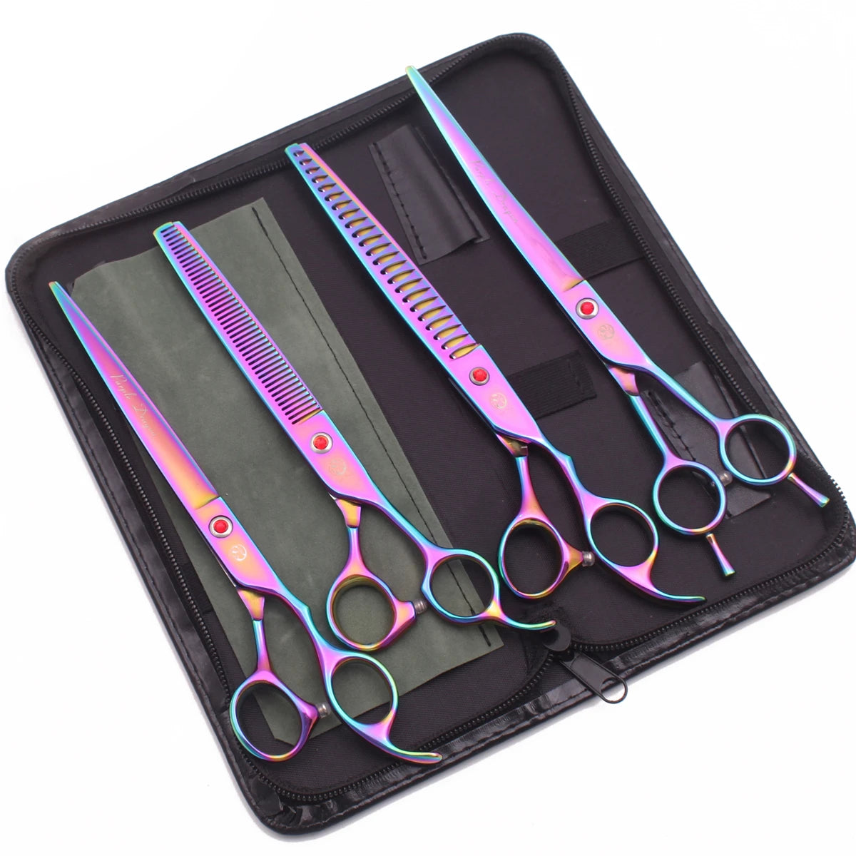 Dog Grooming Scissors Purple Dragon Stainless Gold Professional Dog Shears Scissors To Cut Dog Hair Pet Curved Shears Z3005A