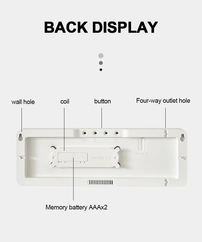 Large Digital Wall Clock Remote Control Temp Date Week Display Power Off Memory Table Clock Wall-mounted Dual Alarms LED Clocks