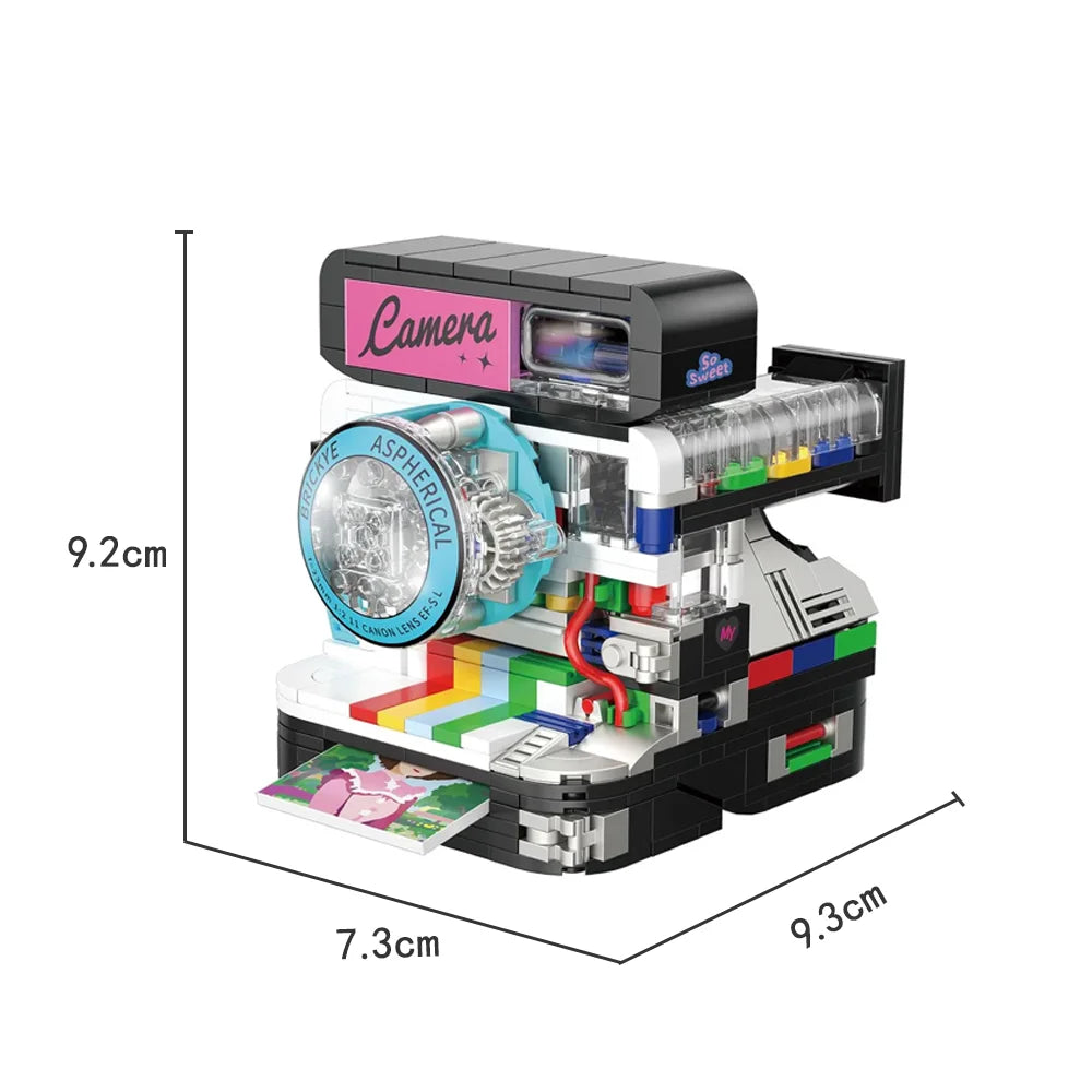 KNEW BUILT Classic Digital Camera Model Mini Brick Toys for Boys Adult Assembly Design Block Kits Classical Collection Projector