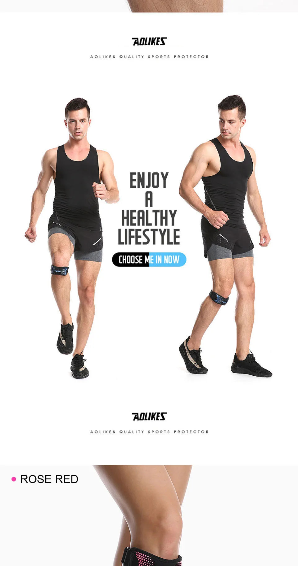 AOLIKES 1PCS Knee Braces for Knee Pain,Patella Knee Support Strap,Adjustable Patellar Tendon Stabilizer Band for Basketball