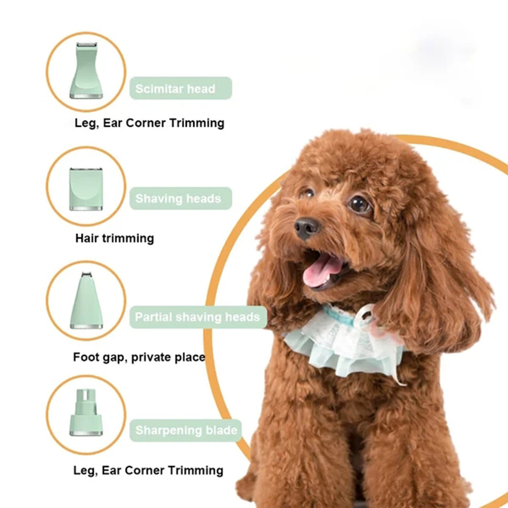 Professional 4-in-1 Electric Pet Grooming Tool Set Dog Hair Clippers USB Rechargeable Pets Haircut Trimmer Shaver Cats Supplies