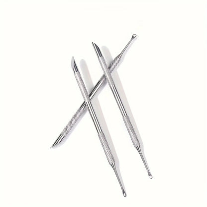 1/2pcs Stainless Steel Cuticle Pusher Nail Care Tool, Multifunctional Dead Light Beige Remover, Foot Pedicure and Manicure File