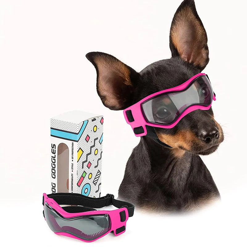 Dog Sunglasses Soft Adjustable UV Protection Pet Goggles Easy Wear Puppy Glasses For Small Medium Breed Outdoor Riding Driving