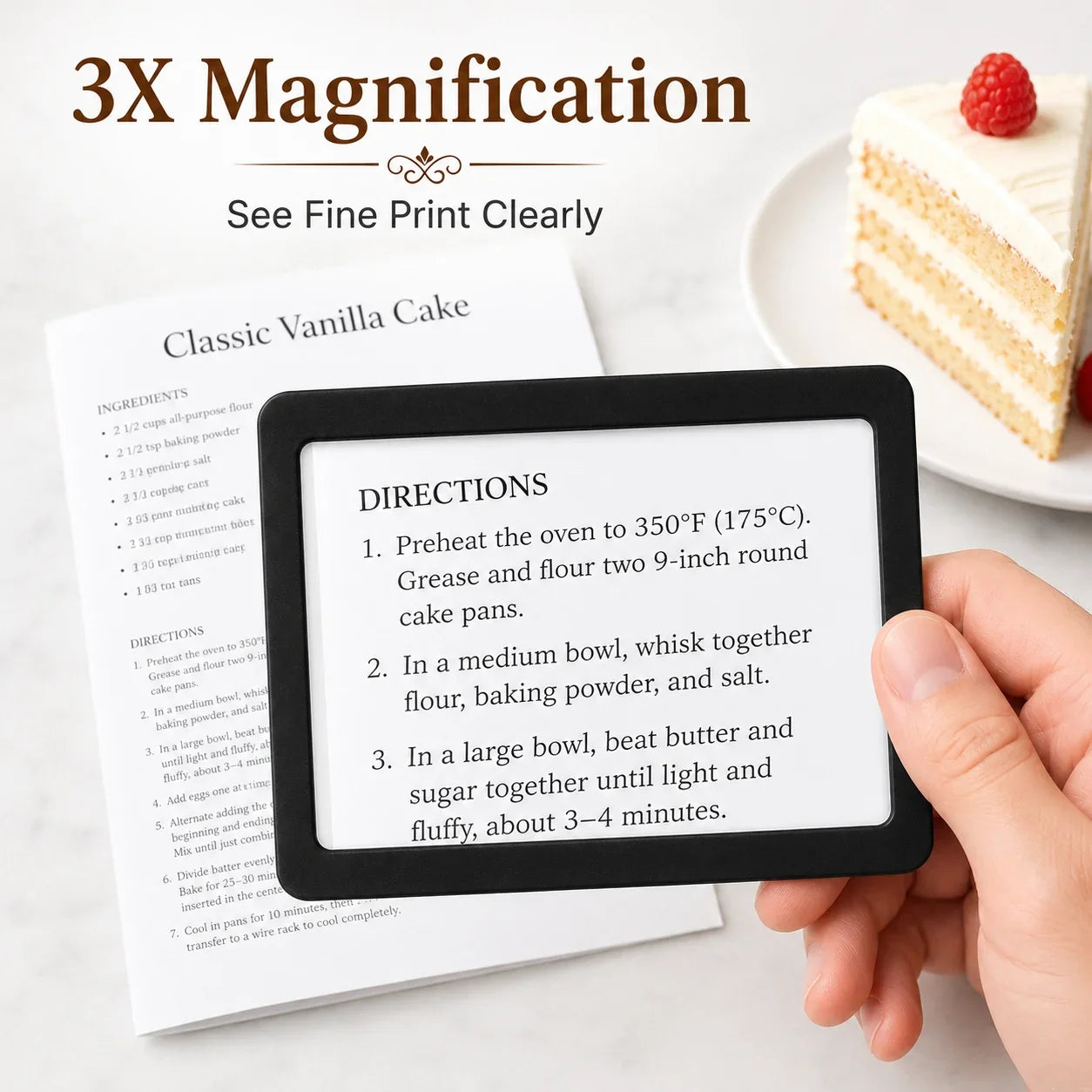 1-10pcs Portable Card-Sized Magnifying Glass Slim Pocket Magnifier for Reading Small Text,Receipts Fine Print,for Everyday Use
