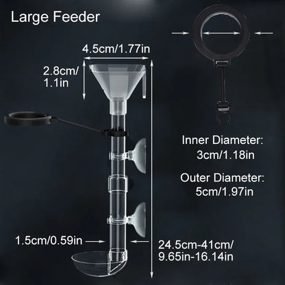 Acrylic Aquarium Fish Feeder Transparent Tube Telescopic Multifunctional  Fish Tank Food Dispenser with Feeding Ring